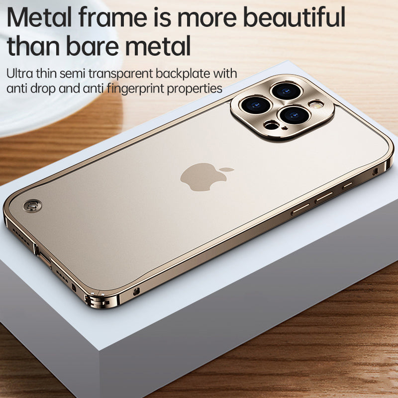 Metal Style Bumper iPhone Case Frosted Back