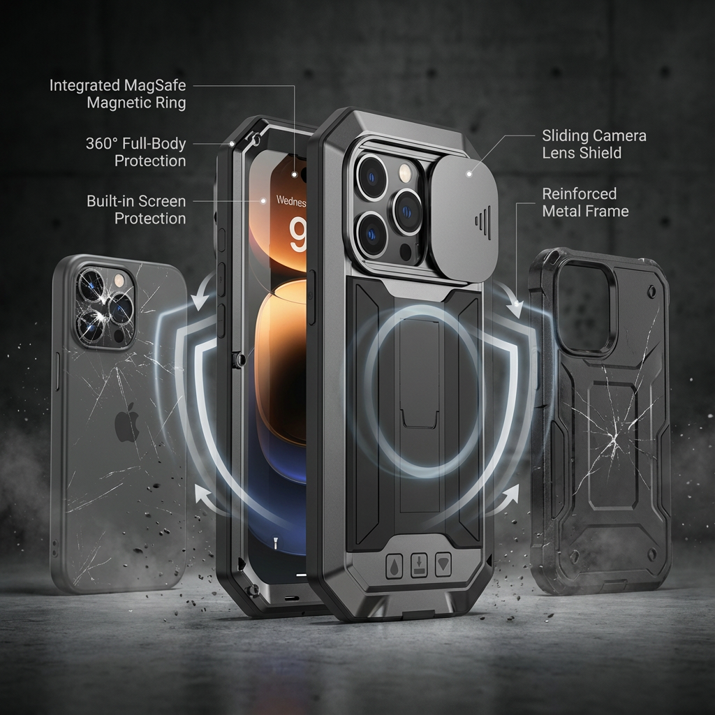 Heavy Duty Metal Style iPhone Case
