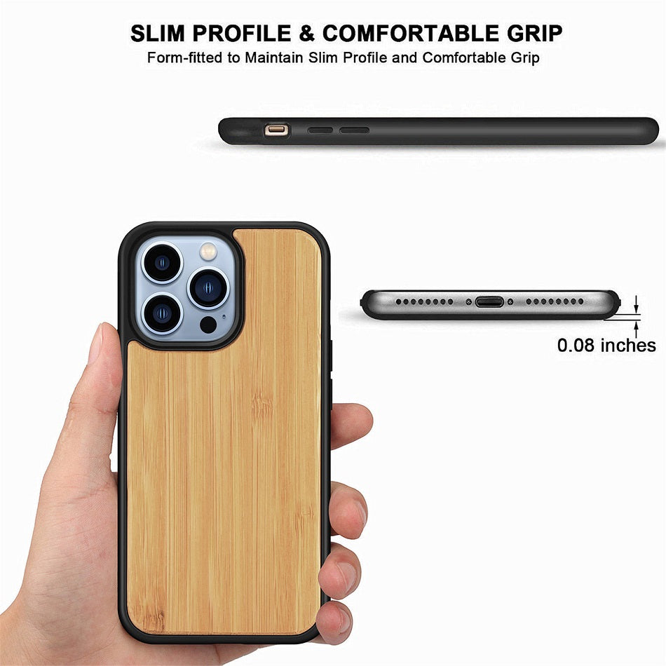 Natural Wood Texture iPhone Case Soft Bumper