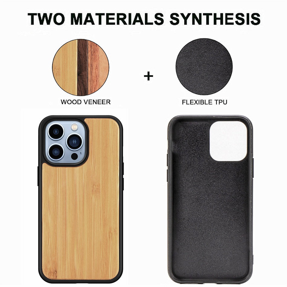Natural Wood Texture iPhone Case Soft Bumper
