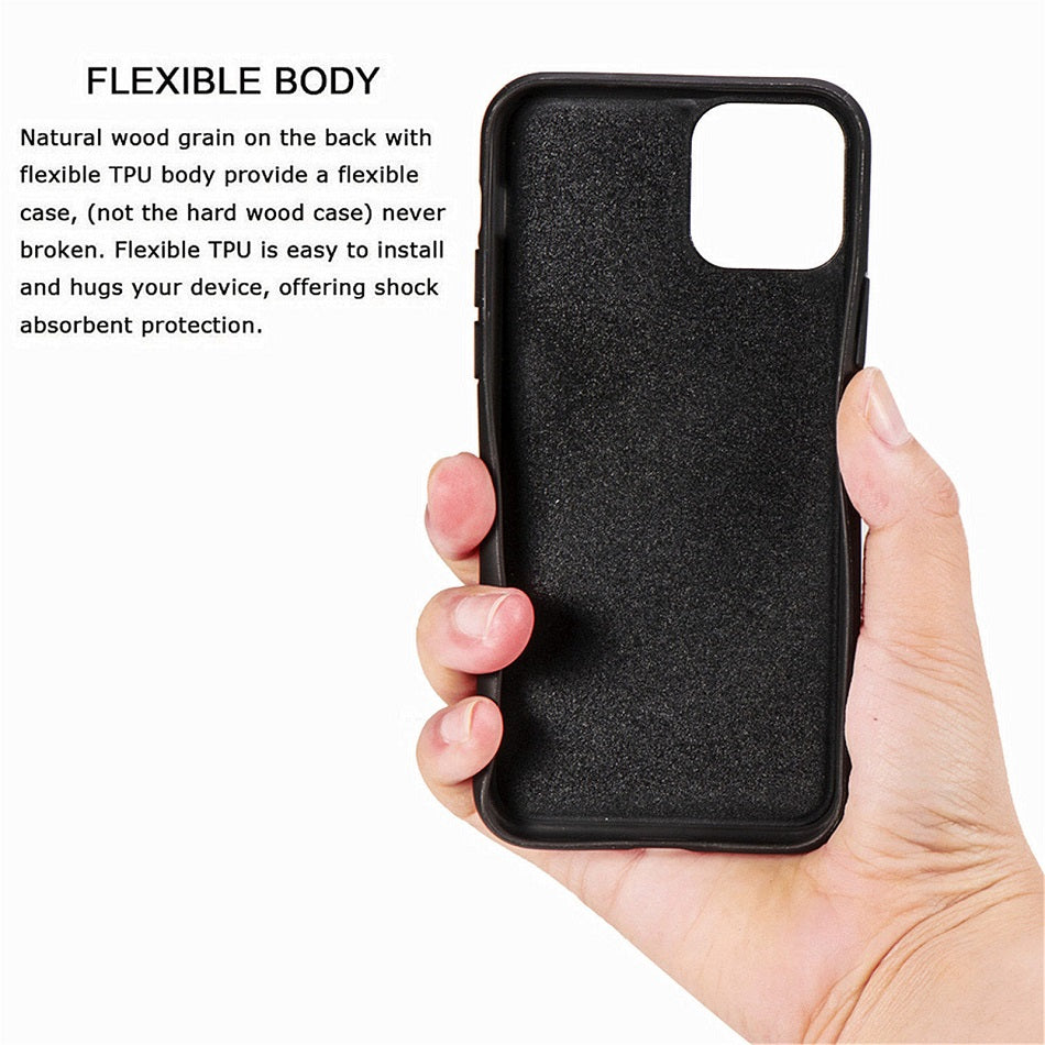 Natural Wood Texture iPhone Case Soft Bumper