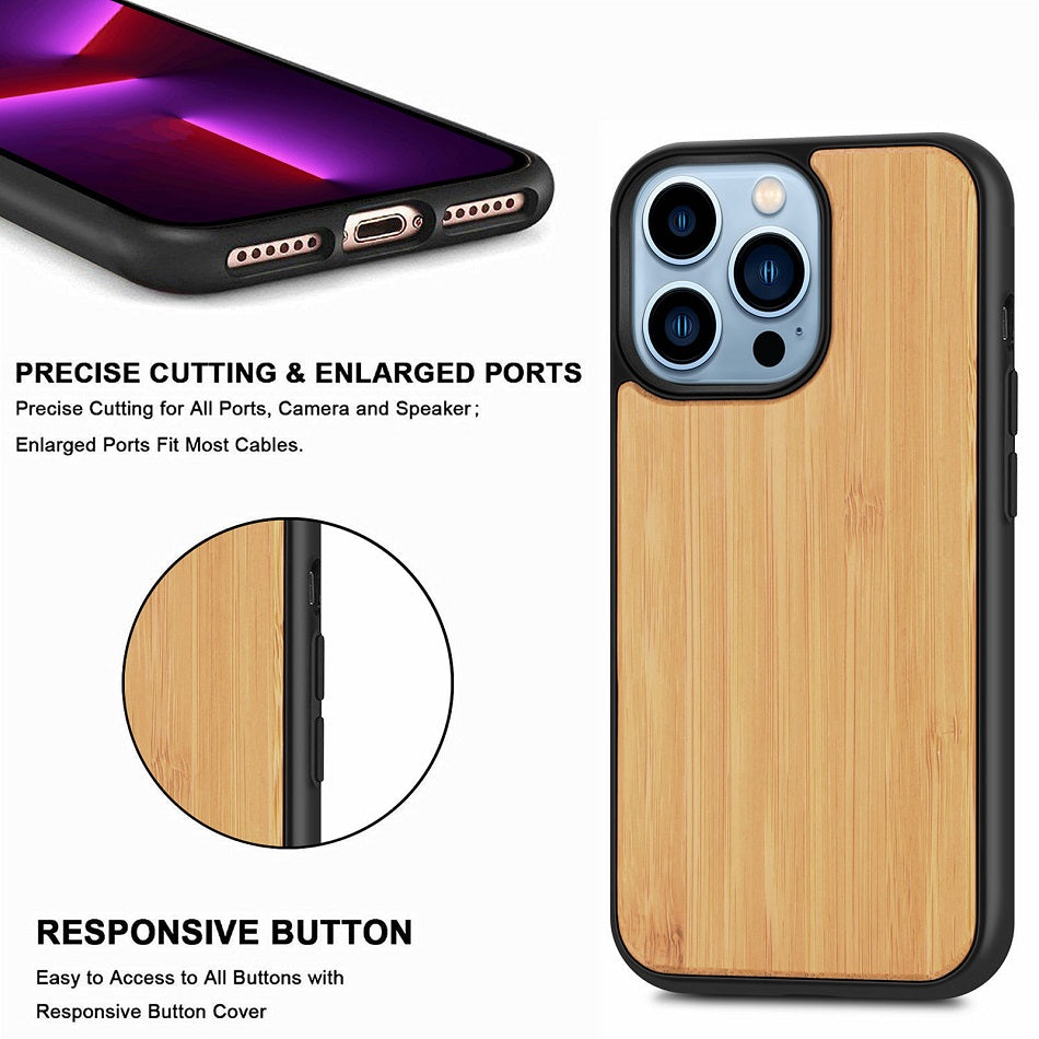 Natural Wood Texture iPhone Case Soft Bumper