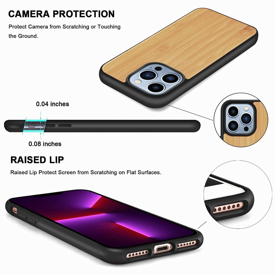 Natural Wood Texture iPhone Case Soft Bumper
