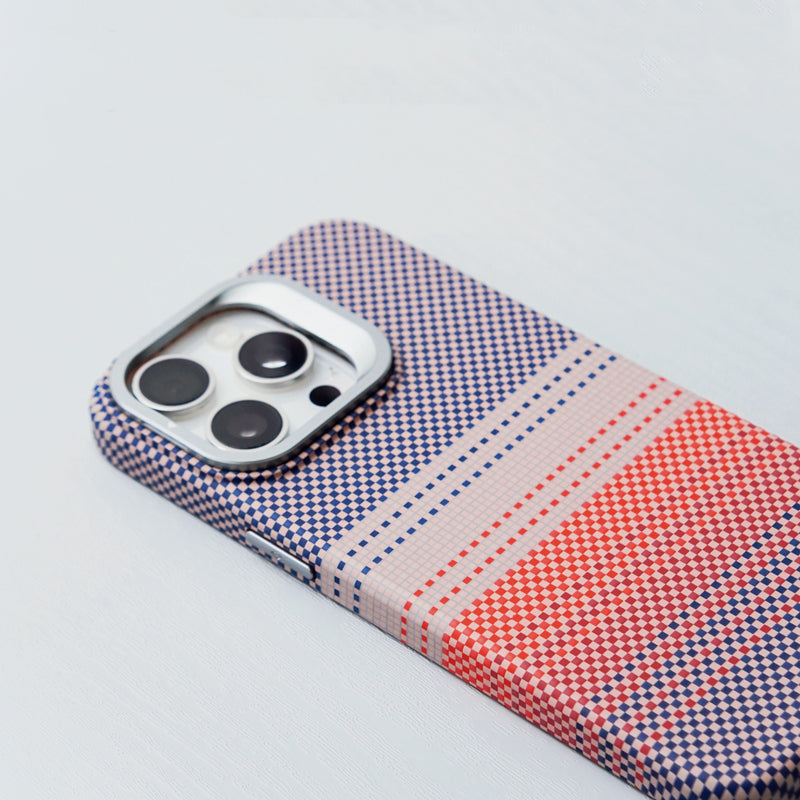 Pixel Checkered Weave iPhone Case