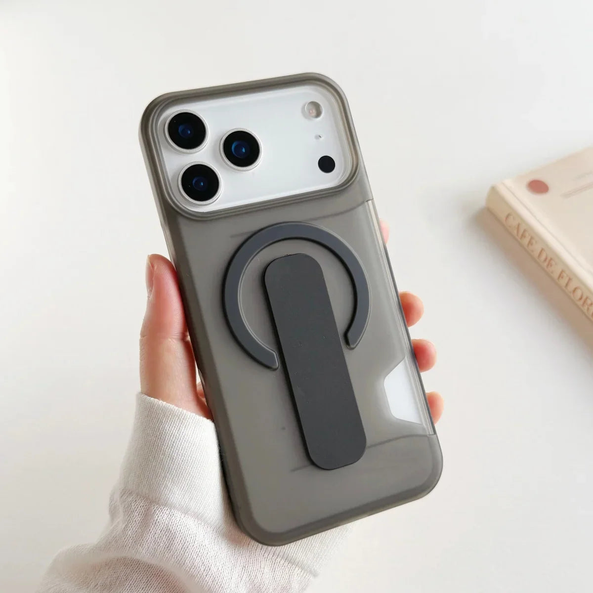 Translucent MagSafe iPhone Case With Grip Stand