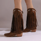 Carris Suede Leather Western Cowgirl Boots