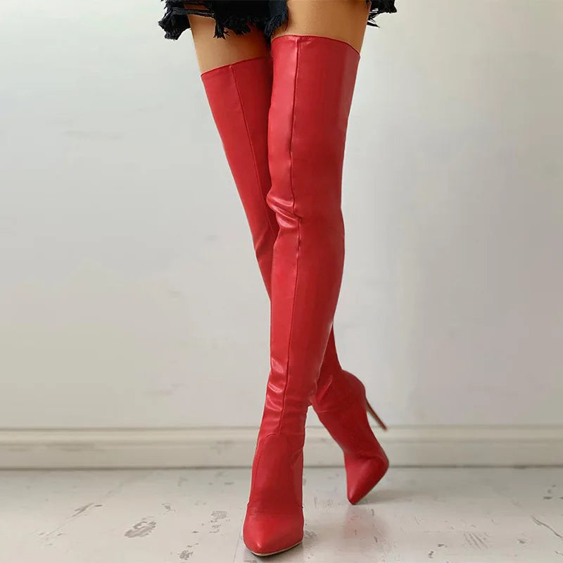 Elisa Over The Knee Leather Boots
