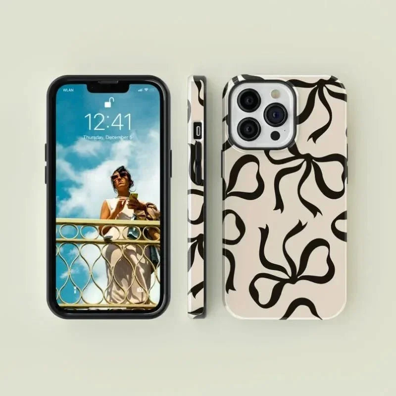 Bow Ribbon iPhone Case Aesthetic Coquette Design Shockproof Protective Back Cover