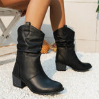Kate Western Leather Mini Cowboy Boots