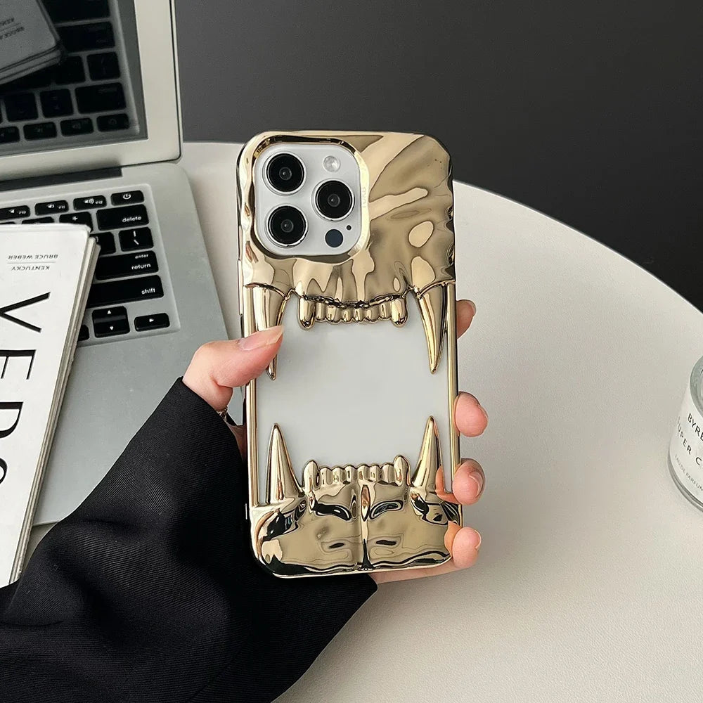 Gothic Fang Teeth iPhone Case Shockproof Clear Back Protective Cover