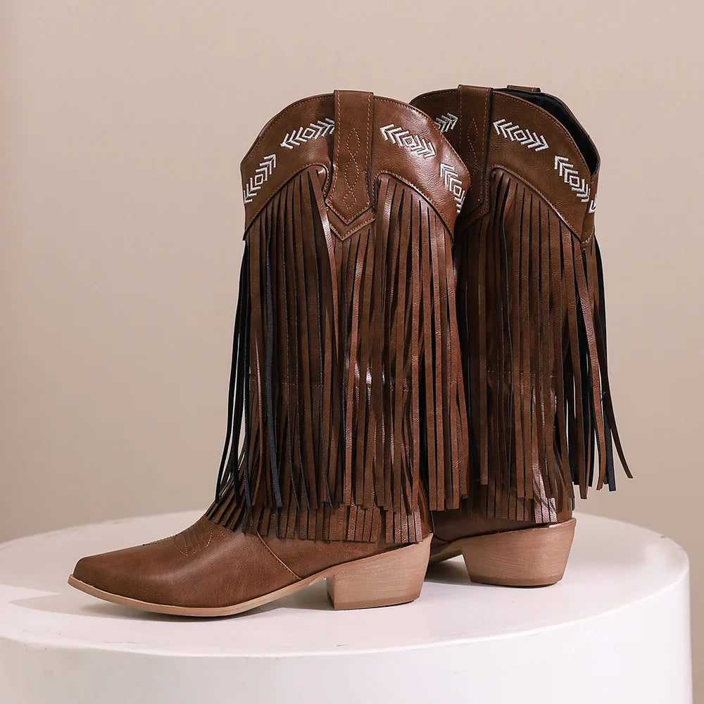 Carris Suede Leather Western Cowgirl Boots