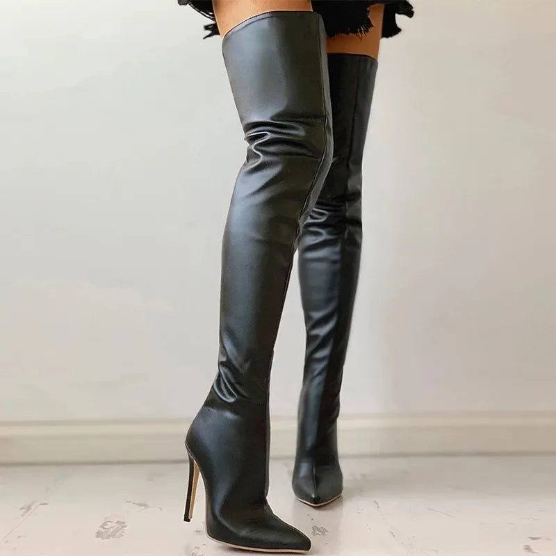 Elisa Over The Knee Leather Boots