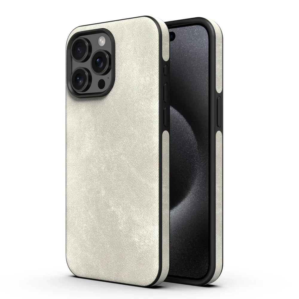 Denim Texture iPhone Case with Soft Bumper Edge and Camera Lens Guard