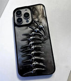 Skeleton Spine iPhone Case 3D Metal Gothic Design Shockproof Clear Protective Back Cover