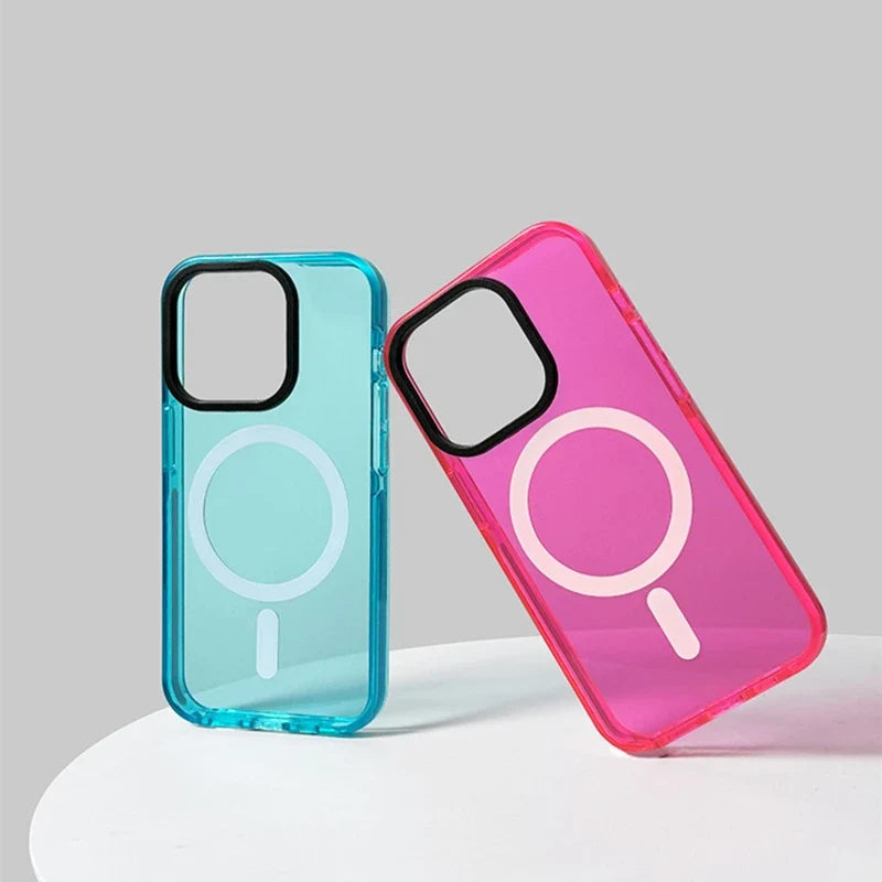 Clear Tinted MagSafe iPhone Case with Soft Bumper and Full Camera Protection