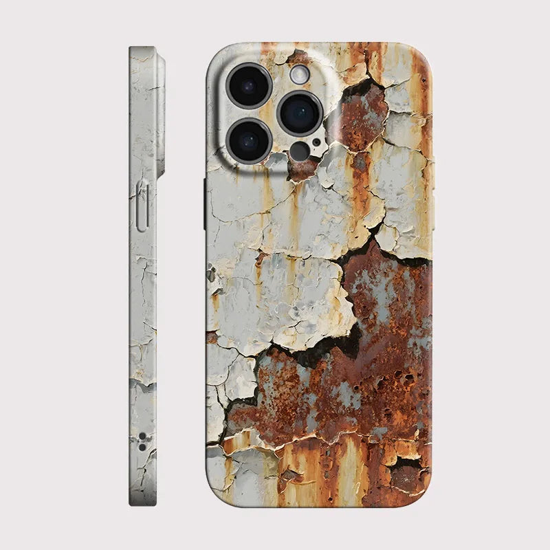 Cracked Paint iPhone Case with Raised Camera Frame and Full Edge Coverage