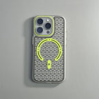 Sporty MagSafe iPhone Case with Honeycomb Cube Texture and Anti Slip Grip
