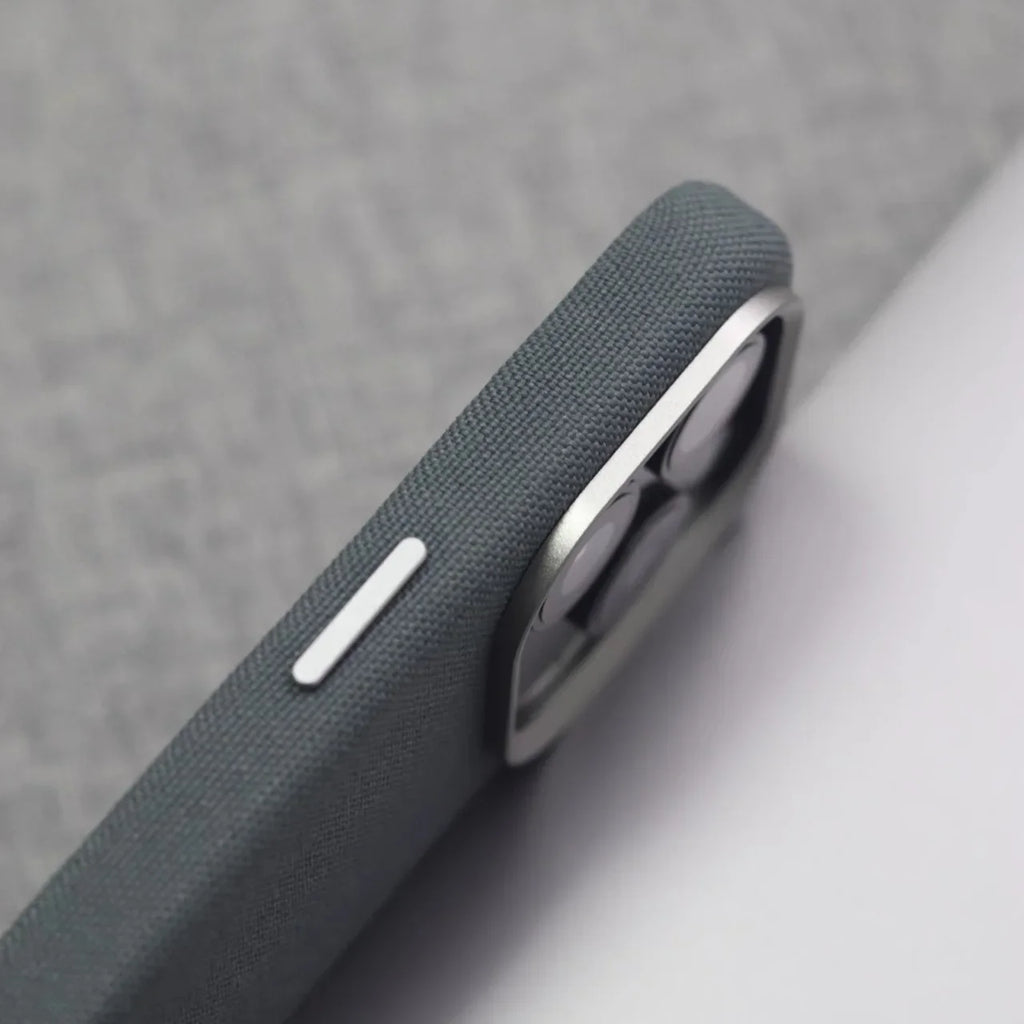 Woven Fabric iPhone Case with Metal Style Camera Frame and Lens Guard