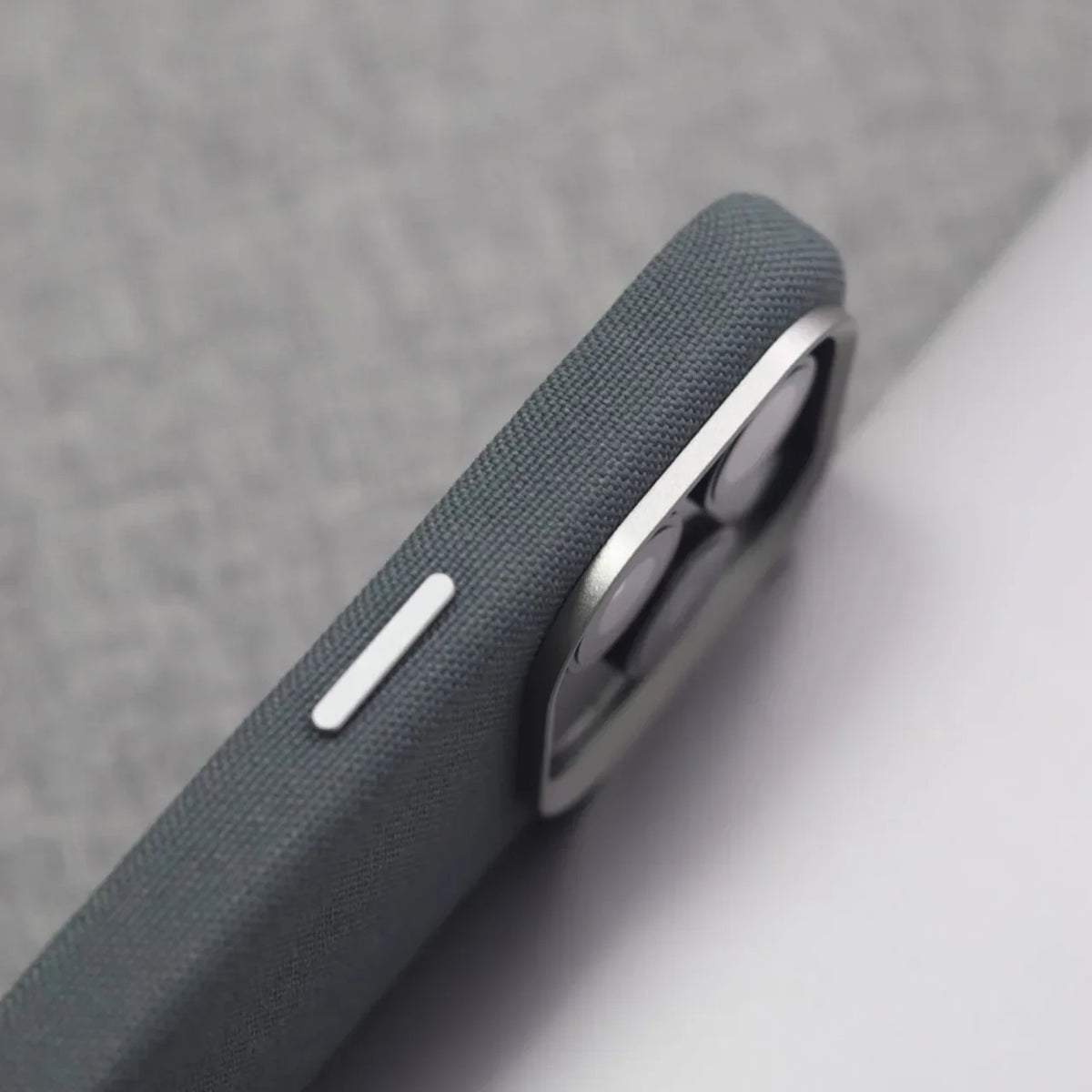 Woven Fabric iPhone Case with Metal Style Camera Frame and Lens Guard