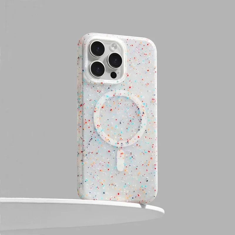 Speckled Magsafe Silicone iPhone Case with Soft Touch Finish & Camera Lens Protection