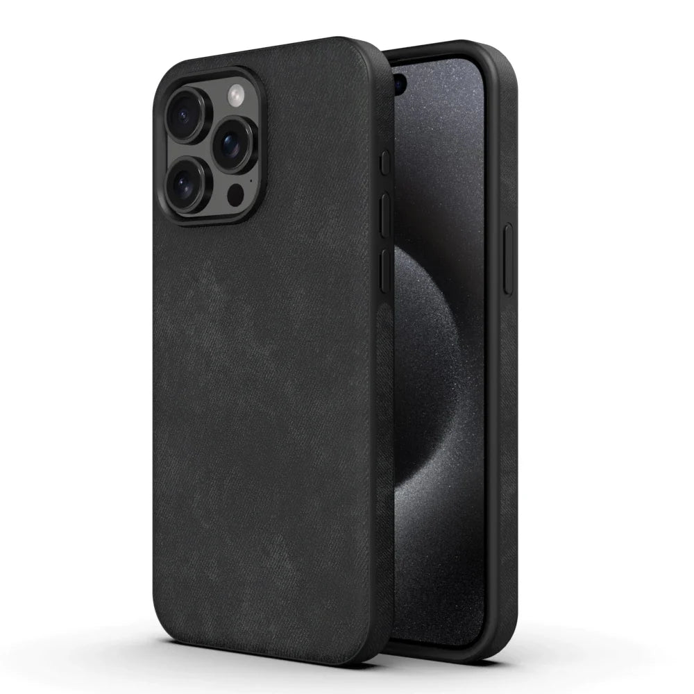 Denim Texture iPhone Case with Soft Bumper Edge and Camera Lens Guard