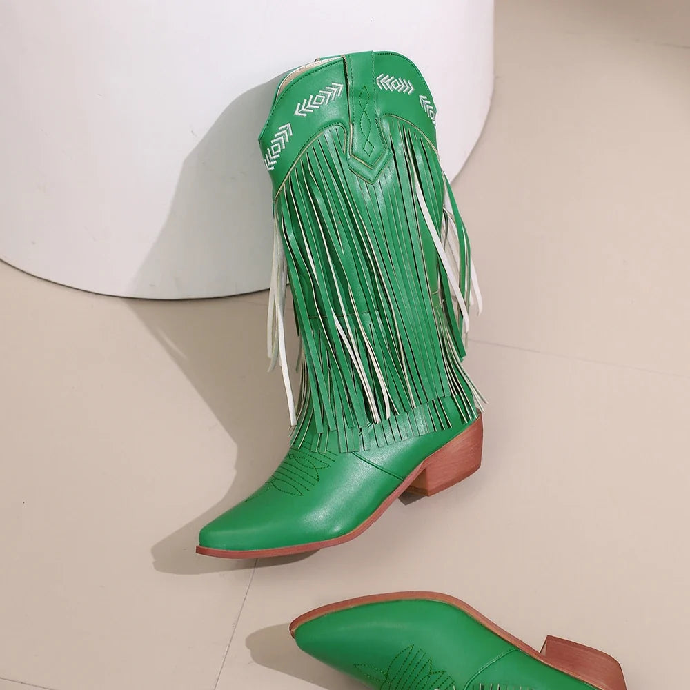 Carris Suede Leather Western Cowgirl Boots