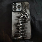 Skeleton Spine iPhone Case 3D Metal Gothic Design Shockproof Clear Protective Back Cover