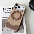 Denim Texture MagSafe iPhone Case with Rotating Ring Stand and Camera Lens Frame