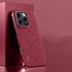 Diamond Pattern Leather Slim iPhone Case