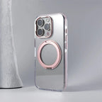 Clear Magnetic iPhone Case with Foldable Ring Stand & Camera Lens Guard