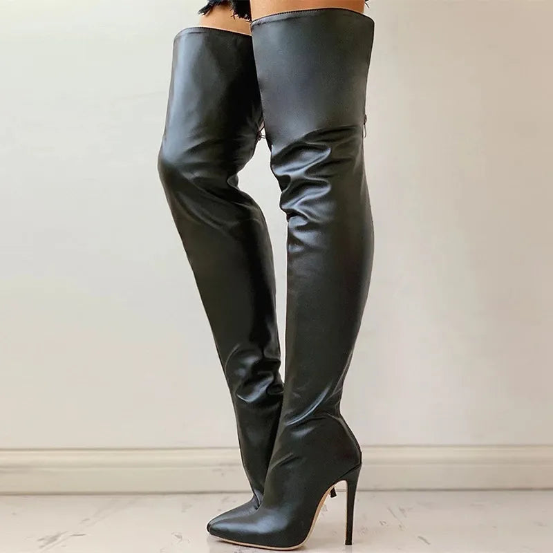 Elisa Over The Knee Leather Boots
