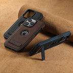 Premium Leather MagSafe iPhone Case with Built In Stand and Logo Cutout