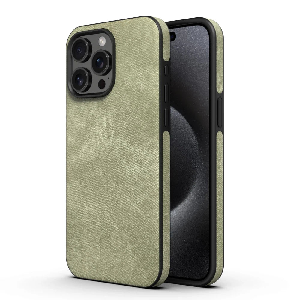 Denim Texture iPhone Case with Soft Bumper Edge and Camera Lens Guard