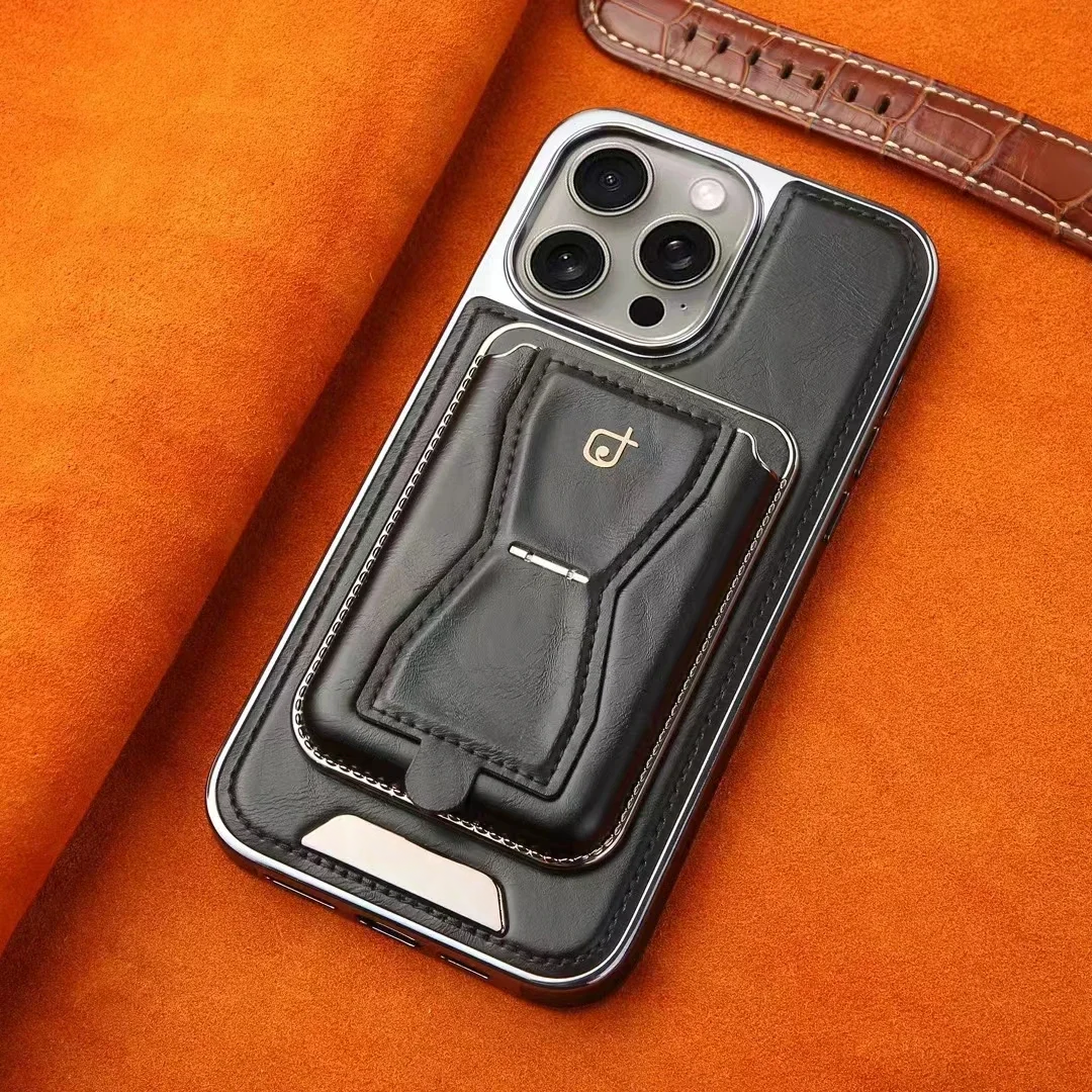 Leather MagSafe iPhone Case With Wallet and Flipstand