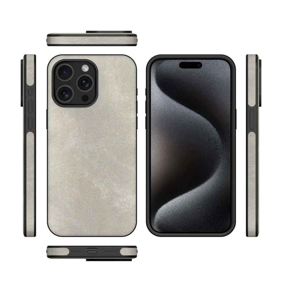 Denim Texture iPhone Case with Soft Bumper Edge and Camera Lens Guard