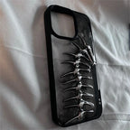 Skeleton Spine iPhone Case 3D Metal Gothic Design Shockproof Clear Protective Back Cover