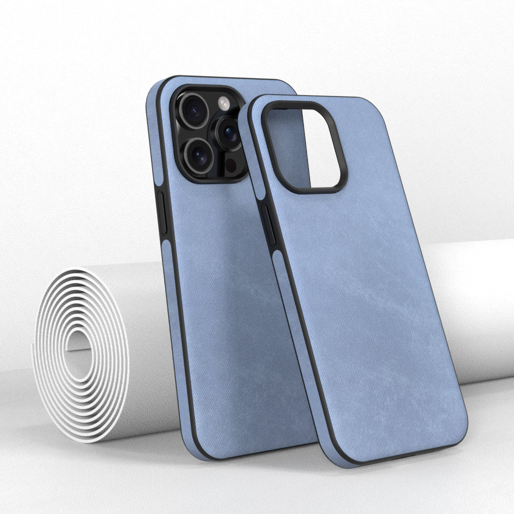Denim Texture iPhone Case with Soft Bumper Edge and Camera Lens Guard