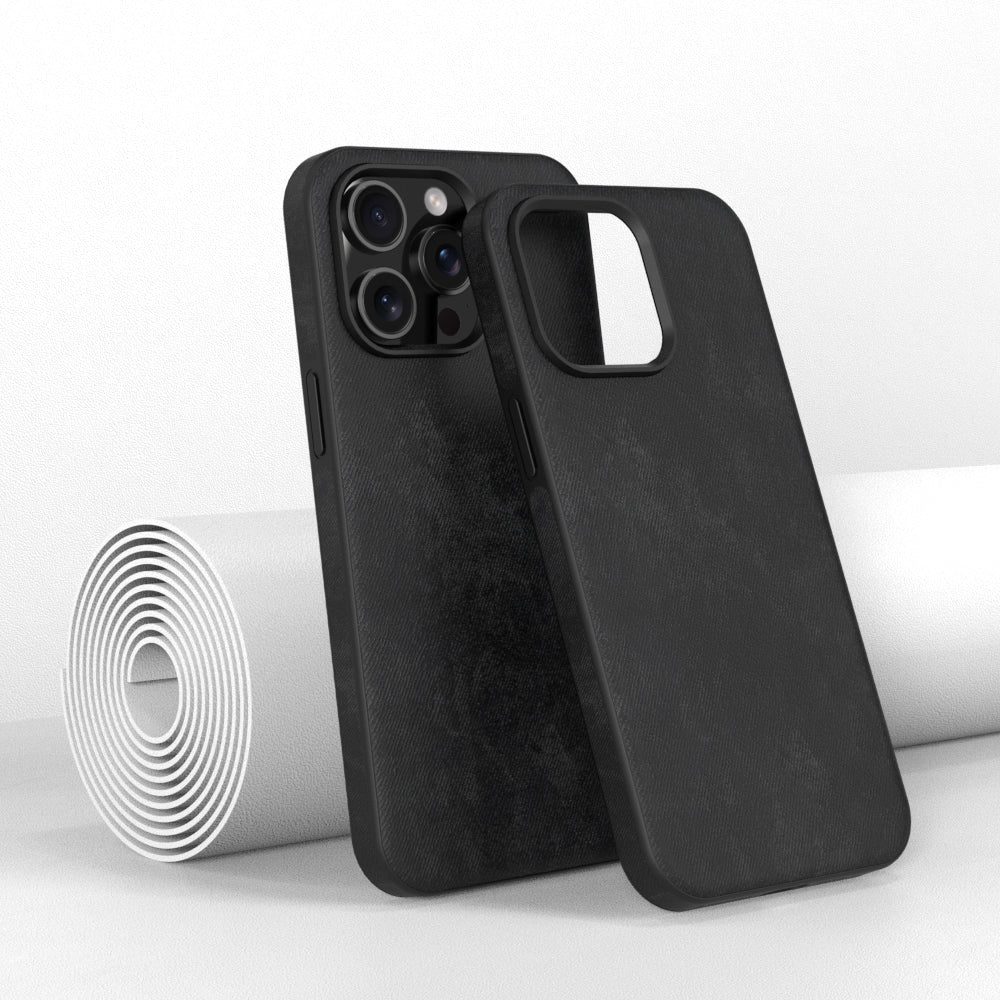 Denim Texture iPhone Case with Soft Bumper Edge and Camera Lens Guard