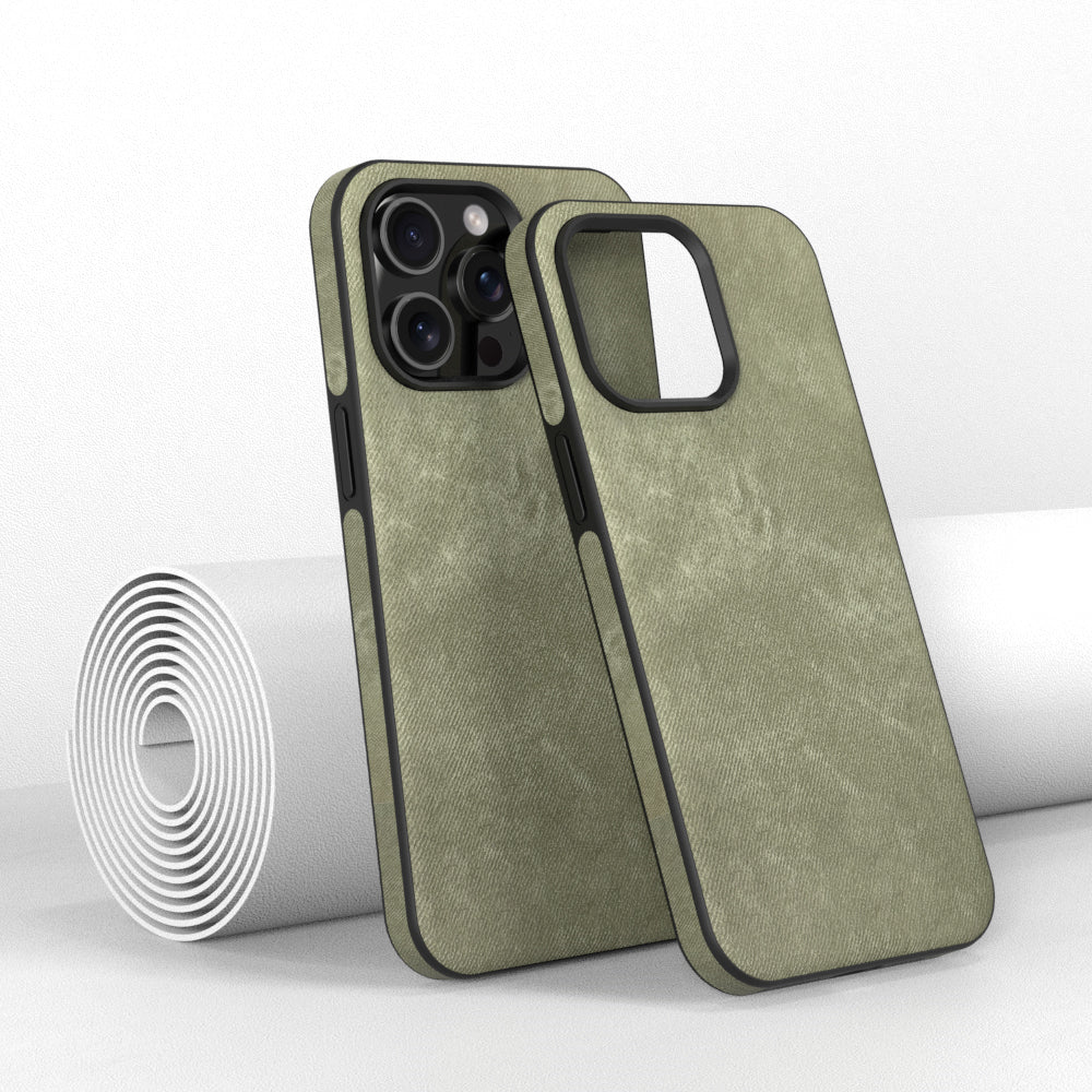 Denim Texture iPhone Case with Soft Bumper Edge and Camera Lens Guard