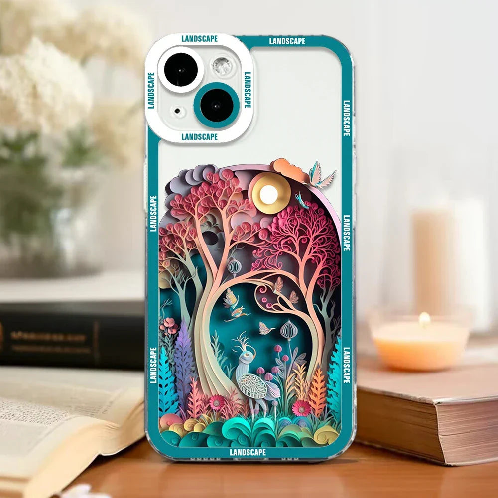 Fantasy Scenery Illustration Clear iPhone Case