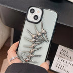 Skeleton Spine iPhone Case 3D Metal Gothic Design Shockproof Clear Protective Back Cover