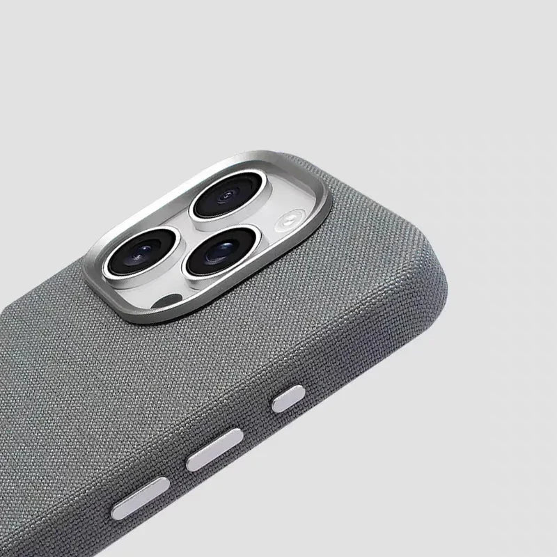 Woven Fabric iPhone Case with Metal Style Camera Frame and Lens Guard