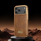 Vintage Leather iPhone Case Gold Edge
