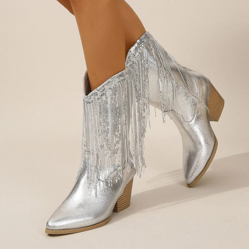 Savanna Fringe Western Cowgirl Boots