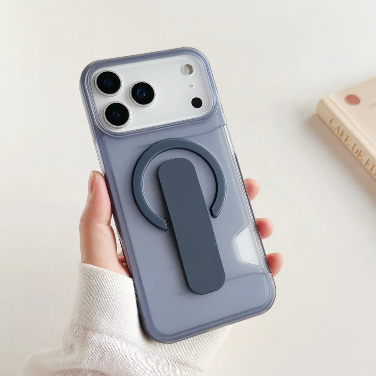 Translucent MagSafe iPhone Case With Grip Stand