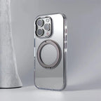 Clear Magnetic iPhone Case with Foldable Ring Stand & Camera Lens Guard