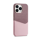 Two Tone Fabric Leather iPhone Case with Back Card Slot and Slim Protective Shell