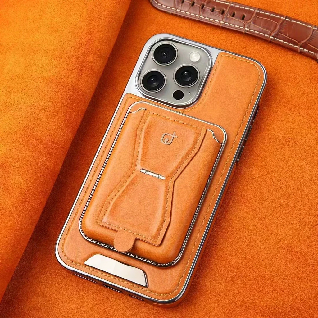 Leather MagSafe iPhone Case With Wallet and Flipstand