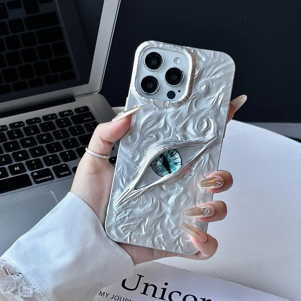 Dragon Eye iPhone Case with Swirl Texture and Camera Lens Guard Shockproof Cover