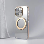 Clear Magnetic iPhone Case with Foldable Ring Stand & Camera Lens Guard